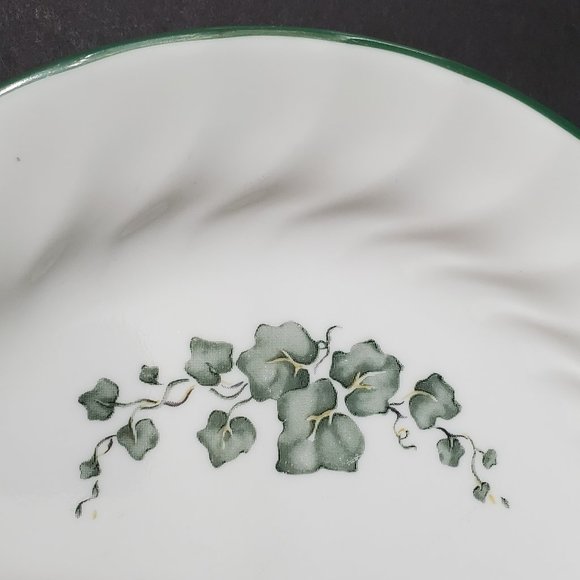 Corelle Callaway Salad Dessert Bread Plates 7.25" White Swirl Green Ivy - Picture 4 of 6